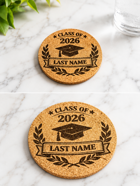 Graduation cork coaster